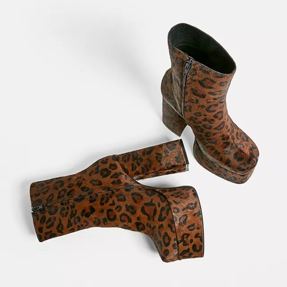 Jeffrey Campbell Leopard Print Platform Boots